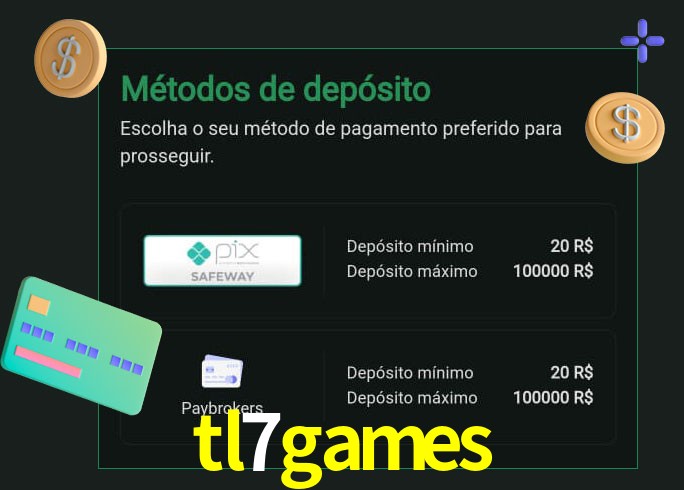 O cassino tl7games oferece uma grande variedade de métodos de pagamento